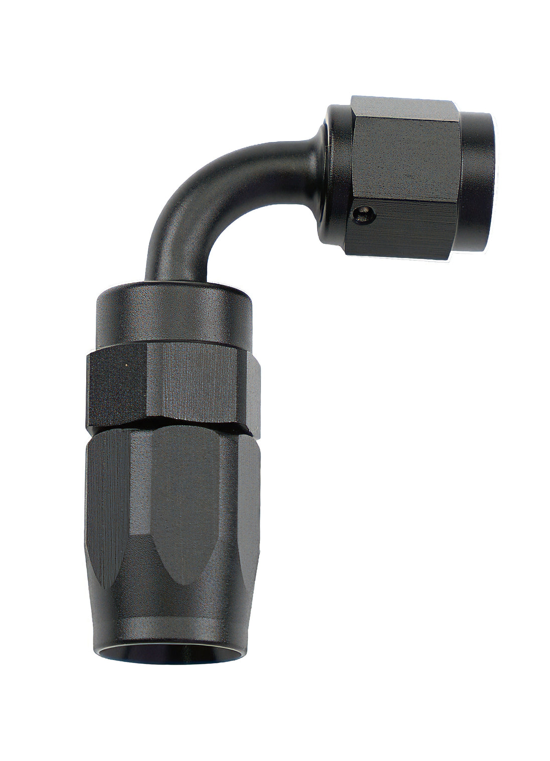 Reusable Hose End Black 90 Deg Elbow -4