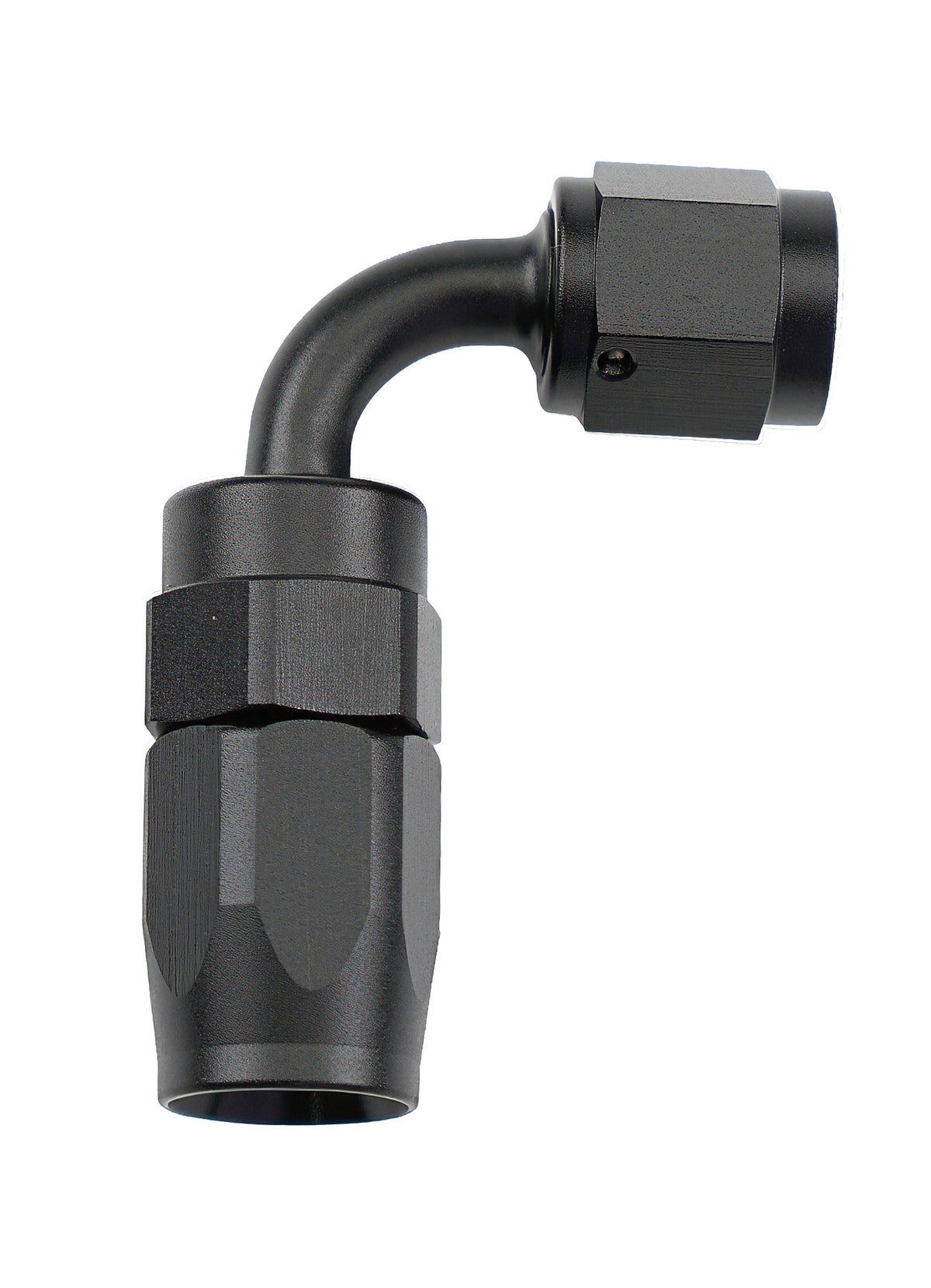 Reusable Hose End Black 90 Deg Elbow -4