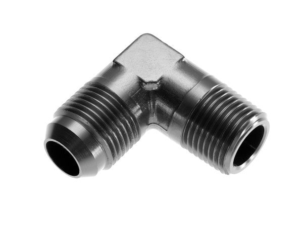 3AN 90Deg Male Adapter to 1/4in NPT Male Black