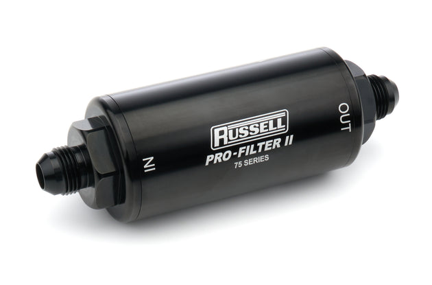 8AN 10 Micron Gas Filter Male In/Out Black